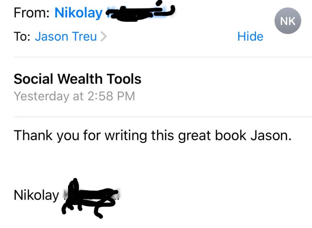 Question from Amazon on my book Social Wealth